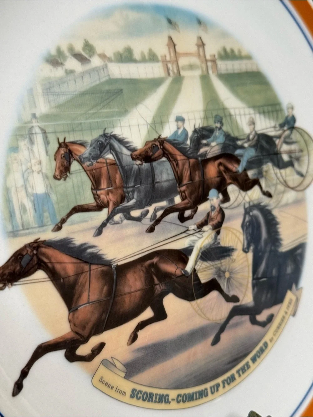 Vintage currier & Ives equestrian plate